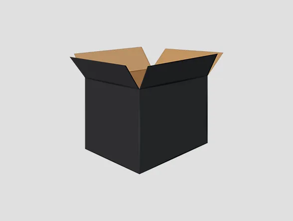 black cardboard box