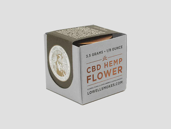 printed hemp flour boxes