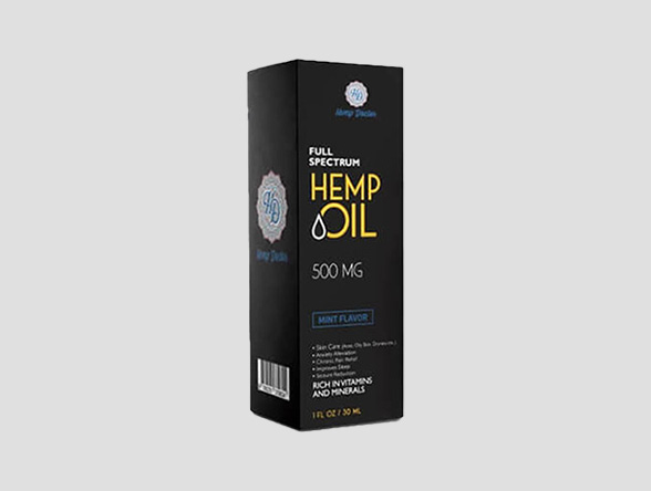 printed hemp oil boxes